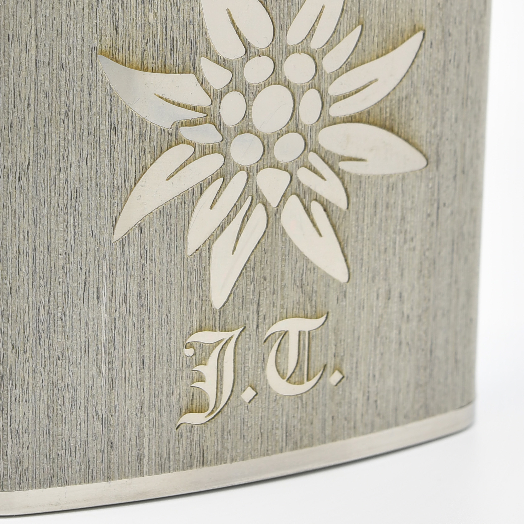 Edelstahl-Flachmann mit Gravur