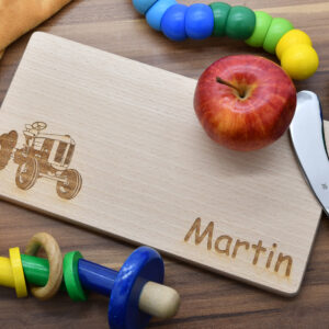 Kinder Schneidebrett mit Name und Motiv