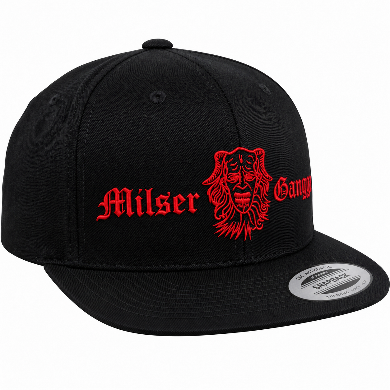 Snapback Milser Gangga in Schwarz, Schrägansicht von rechts