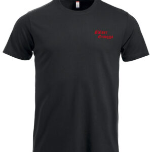 Baumwoll T-Shirt Milser Gangga in Schwarz mit Gangga-Logo, Vorderansicht