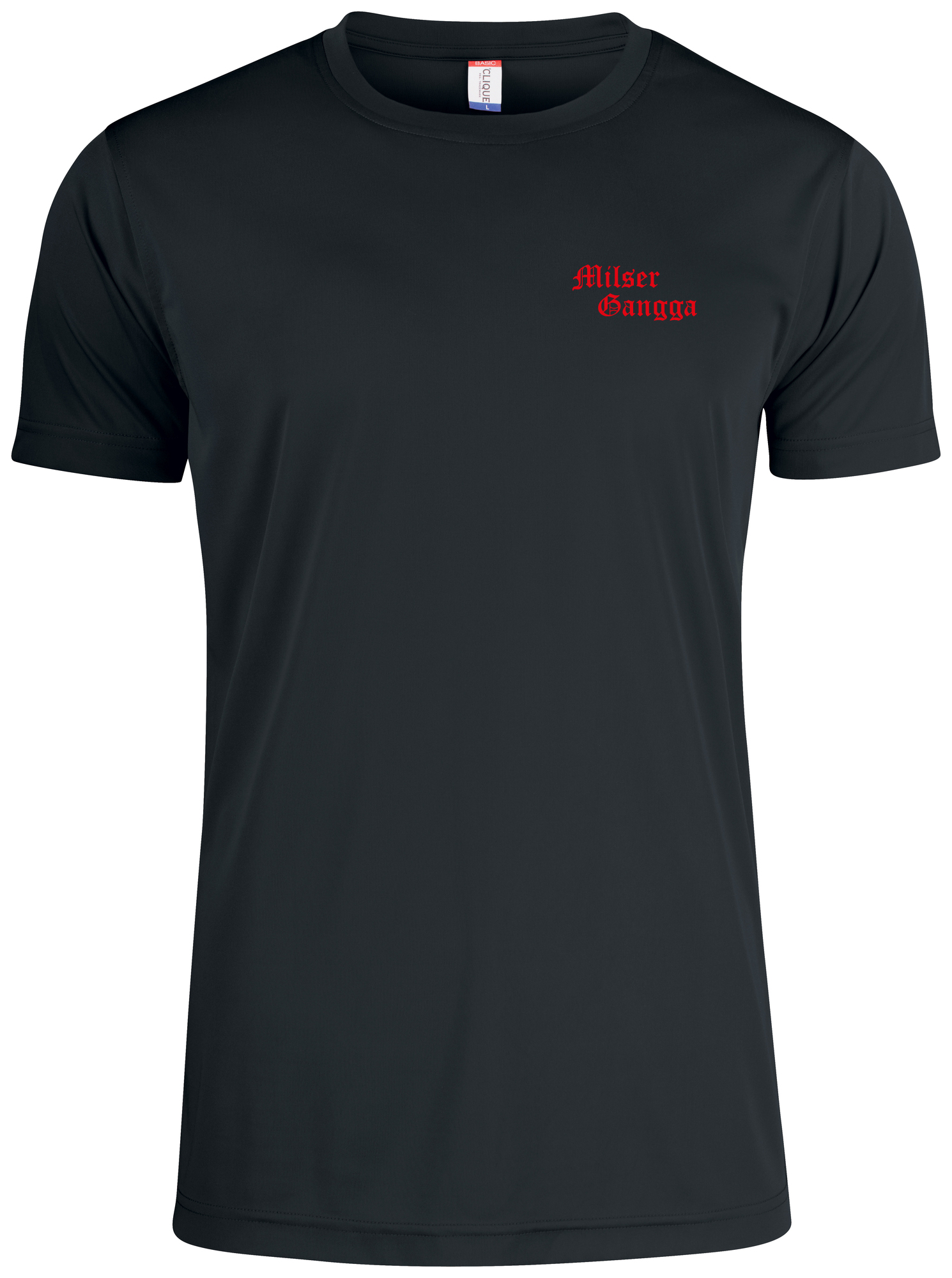 Funktions T-Shirt Milser Gangga in Schwarz mit Gangga-Logo, Vorderansicht