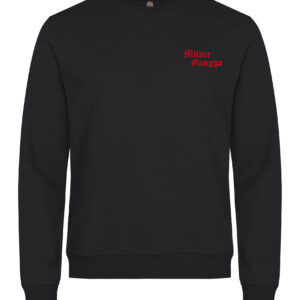 Pullover Milser Gangga in Schwarz mit Gangga-Logo, Vorderansicht