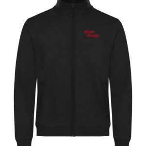 Pullover mit Reißverschluss Milser Gangga in Schwarz mit Gangga-Logo, Vorderansicht