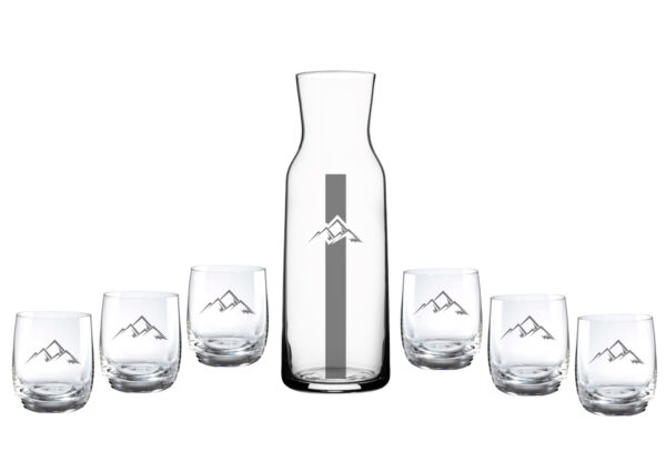 Wasserglas Set mit Berge ae-werbetechnik